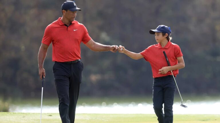 Tiger Woods and Charlie Woods