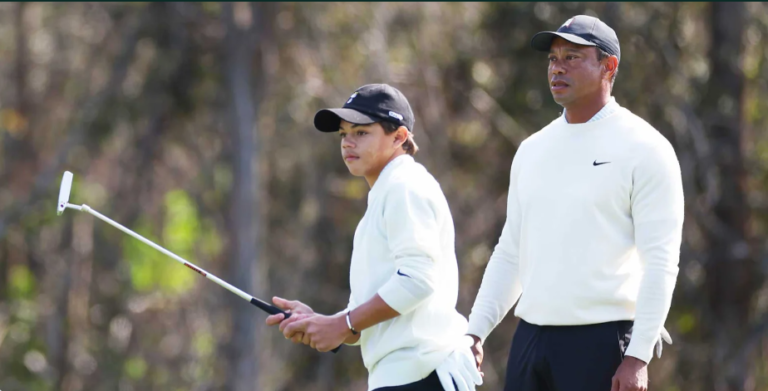 Tiger Woods and Charlie Woods